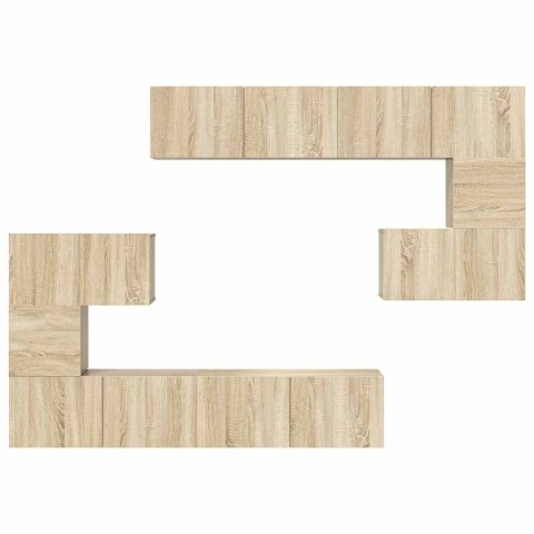 VidaXL 8-częściowy zestaw szafek telewizyjnych, dąb sonoma