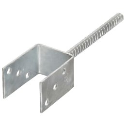 KOTWY DO SŁUPKÓW, 6 SZT., SREBRNE, 7X6X30CM, STAL
