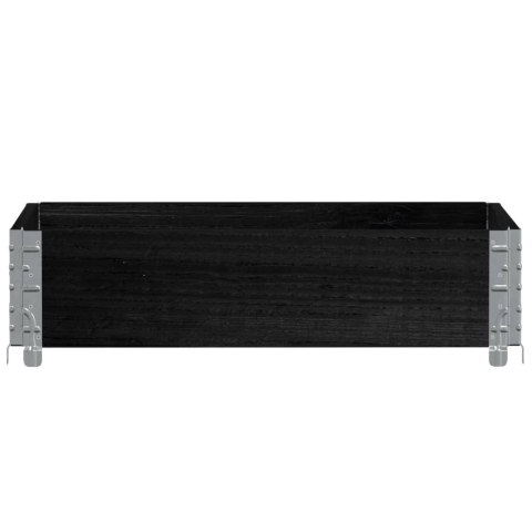 VidaXL Nadstawka paletowa, czarna, 80x60 cm, lite drewno sosnowe