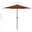 PARASOL OGRODOWY NA ALUMINIOWYM SŁUPKU 270X246CM TERAKOTA