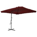PARASOL OGRODOWY NA STALOWYM SŁUPKU BORDOWY 250X250X230CM