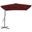 PARASOL OGRODOWY NA STALOWYM SŁUPKU BORDOWY 250X250X230CM