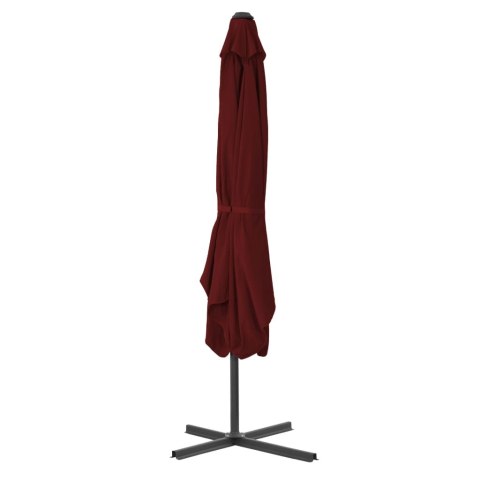 PARASOL OGRODOWY NA STALOWYM SŁUPKU BORDOWY 250X250X230CM