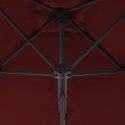 PARASOL OGRODOWY NA STALOWYM SŁUPKU BORDOWY 250X250X230CM