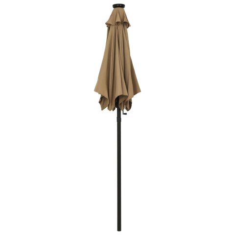 VidaXL Parasol ogrodowy z LED, taupe, 200x211 cm, aluminium