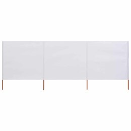 VidaXL Parawan 3-skrzydłowy z tkaniny, 400x160 cm, piaskowy biały