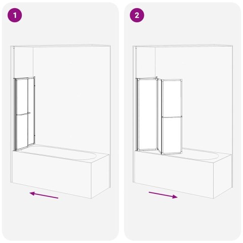 VidaXL Parawan prysznicowy Biały 120 x 70 x 137 cm Aluminium