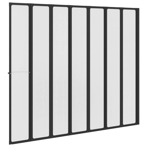 VidaXL Parawan prysznicowy Inny Czarny 168 x 140 cm Aluminium