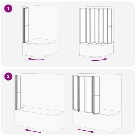 VidaXL Parawan prysznicowy Inny Czarny 168 x 140 cm Aluminium