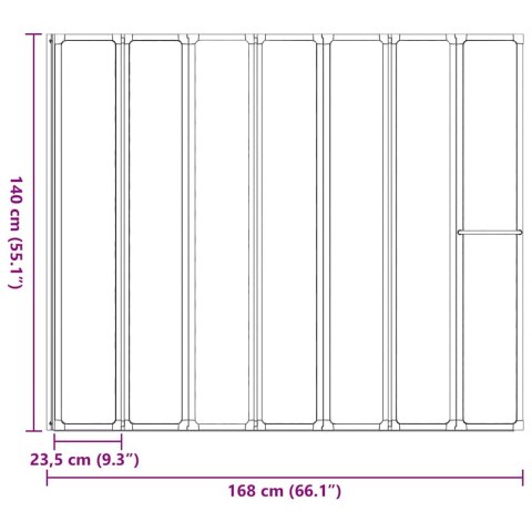 VidaXL Parawan prysznicowy Inny Czarny 168 x 140 cm Aluminium