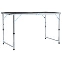 SKŁADANY STOLIK TURYSTYCZNY SZARY ALUMINIOWY 120X60CM