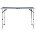 SKŁADANY STOLIK TURYSTYCZNY SZARY ALUMINIOWY 120X60CM