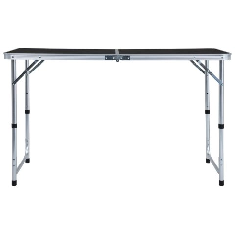 SKŁADANY STOLIK TURYSTYCZNY SZARY ALUMINIOWY 120X60CM