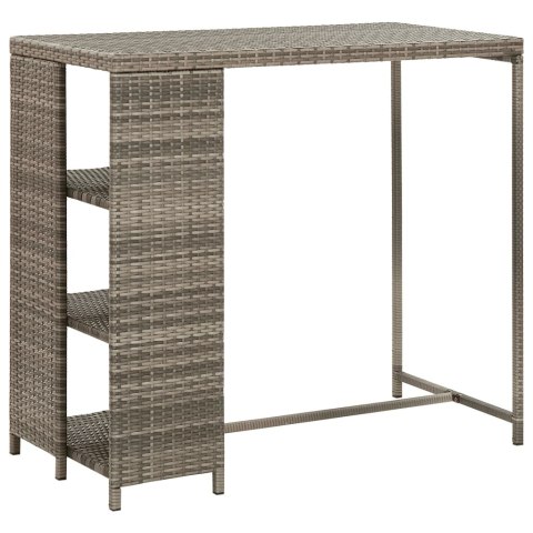 VidaXL 3-cz. ogrodowy zestaw mebli barowych, poduszki, szary rattan PE