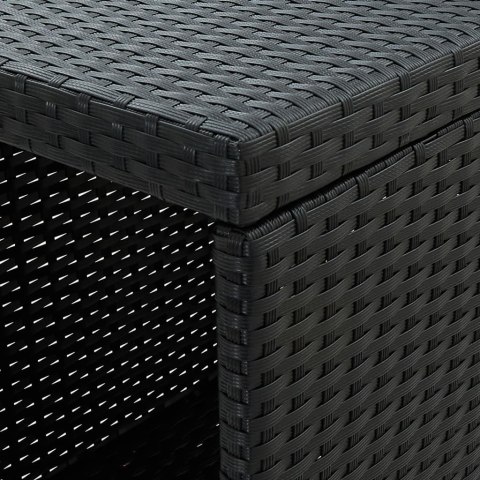 VidaXL 3-cz. zestaw mebli barowych z poduszkami, czarny polirattan