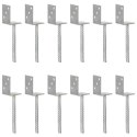 KOTWY DO SŁUPKÓW, 12 SZT., SREBRNE, 8X6X30CM, STAL