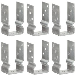 KOTWY DO SŁUPKÓW 6 SZT. SREBRNE 8X6X15CM STAL