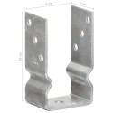 KOTWY DO SŁUPKÓW 6 SZT. SREBRNE 8X6X15CM STAL