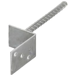 KOTWY DO SŁUPKÓW 6 SZT. SREBRNE 8X6X30CM STAL
