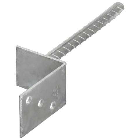 KOTWY DO SŁUPKÓW 6 SZT. SREBRNE 8X6X30CM STAL