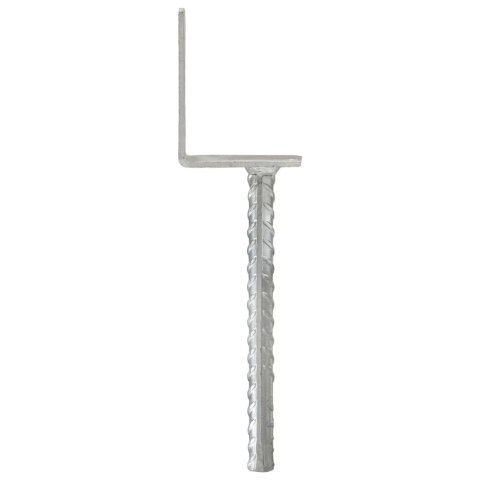 KOTWY DO SŁUPKÓW 6 SZT. SREBRNE 8X6X30CM STAL