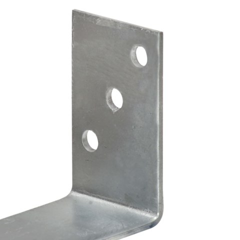 KOTWY DO SŁUPKÓW 6 SZT. SREBRNE 8X6X30CM STAL