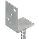 KOTWY DO SŁUPKÓW 6 SZT. SREBRNE 8X6X30CM STAL
