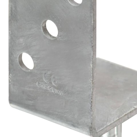 KOTWY DO SŁUPKÓW 6 SZT. SREBRNE 8X6X30CM STAL