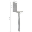 KOTWY DO SŁUPKÓW 6 SZT. SREBRNE 8X6X30CM STAL