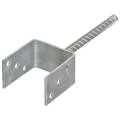 KOTWY DO SŁUPKÓW, 6 SZT., SREBRNE, 9X6X30CM, STAL