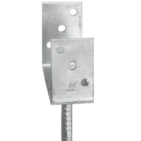 KOTWY DO SŁUPKÓW, 6 SZT., SREBRNE, 9X6X30CM, STAL