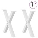 VidaXL Nogi do stołu jadalnego w kształcie litery X 2 szt. Białe 80x(72-73) cm Stal