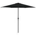 VidaXL Parasol ogrodowy na aluminiowym słupku, 270x246 cm, czarny