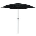 VidaXL Parasol ogrodowy na aluminiowym słupku, 270x246 cm, czarny