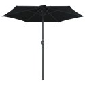 VidaXL Parasol ogrodowy na aluminiowym słupku, 270x246 cm, czarny