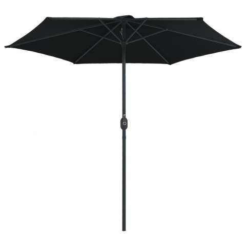 VidaXL Parasol ogrodowy na aluminiowym słupku, 270x246 cm, czarny