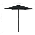 VidaXL Parasol ogrodowy na aluminiowym słupku, 270x246 cm, czarny
