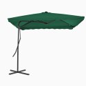 PARASOL OGRODOWY NA SŁUPKU STALOWYM 250X250CM ZIELONY