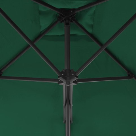 PARASOL OGRODOWY NA SŁUPKU STALOWYM 250X250CM ZIELONY