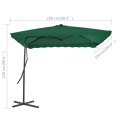 PARASOL OGRODOWY NA SŁUPKU STALOWYM 250X250CM ZIELONY