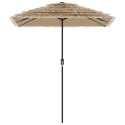 PARASOL OGRODOWY NA STALOWYM SŁUPKU BRĄZOWY 300X200X250CM