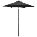 VidaXL Parasol ogrodowy z LED, czarny, 200x211 cm, aluminium