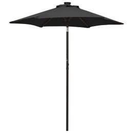 VidaXL Parasol ogrodowy z LED, czarny, 200x211 cm, aluminium
