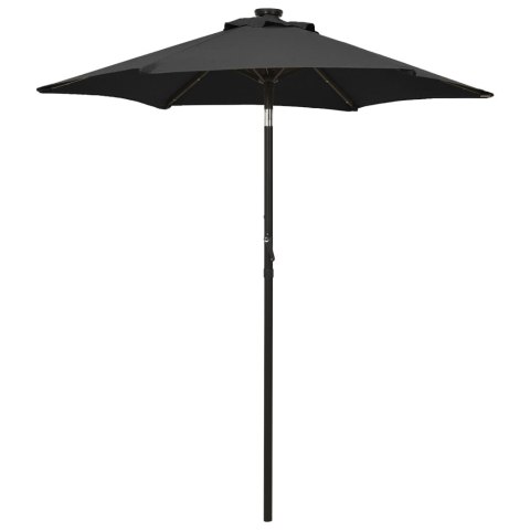 VidaXL Parasol ogrodowy z LED, czarny, 200x211 cm, aluminium