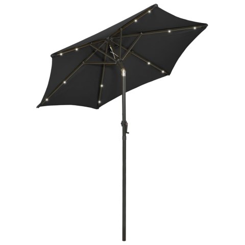 VidaXL Parasol ogrodowy z LED, czarny, 200x211 cm, aluminium