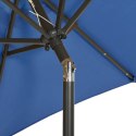 VidaXL Parasol ogrodowy z LED, niebieski, 200x211 cm, aluminium