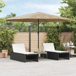 VidaXL Parasol ogrodowy z LED, stalowy słupek, brązowy, 388x388x248 cm