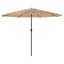 VidaXL Parasol ogrodowy z LED, stalowy słupek, brązowy, 388x388x248 cm
