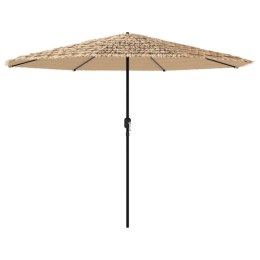 VidaXL Parasol ogrodowy z LED, stalowy słupek, brązowy, 388x388x248 cm