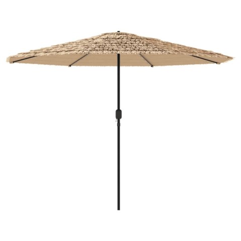 VidaXL Parasol ogrodowy z LED, stalowy słupek, brązowy, 388x388x248 cm